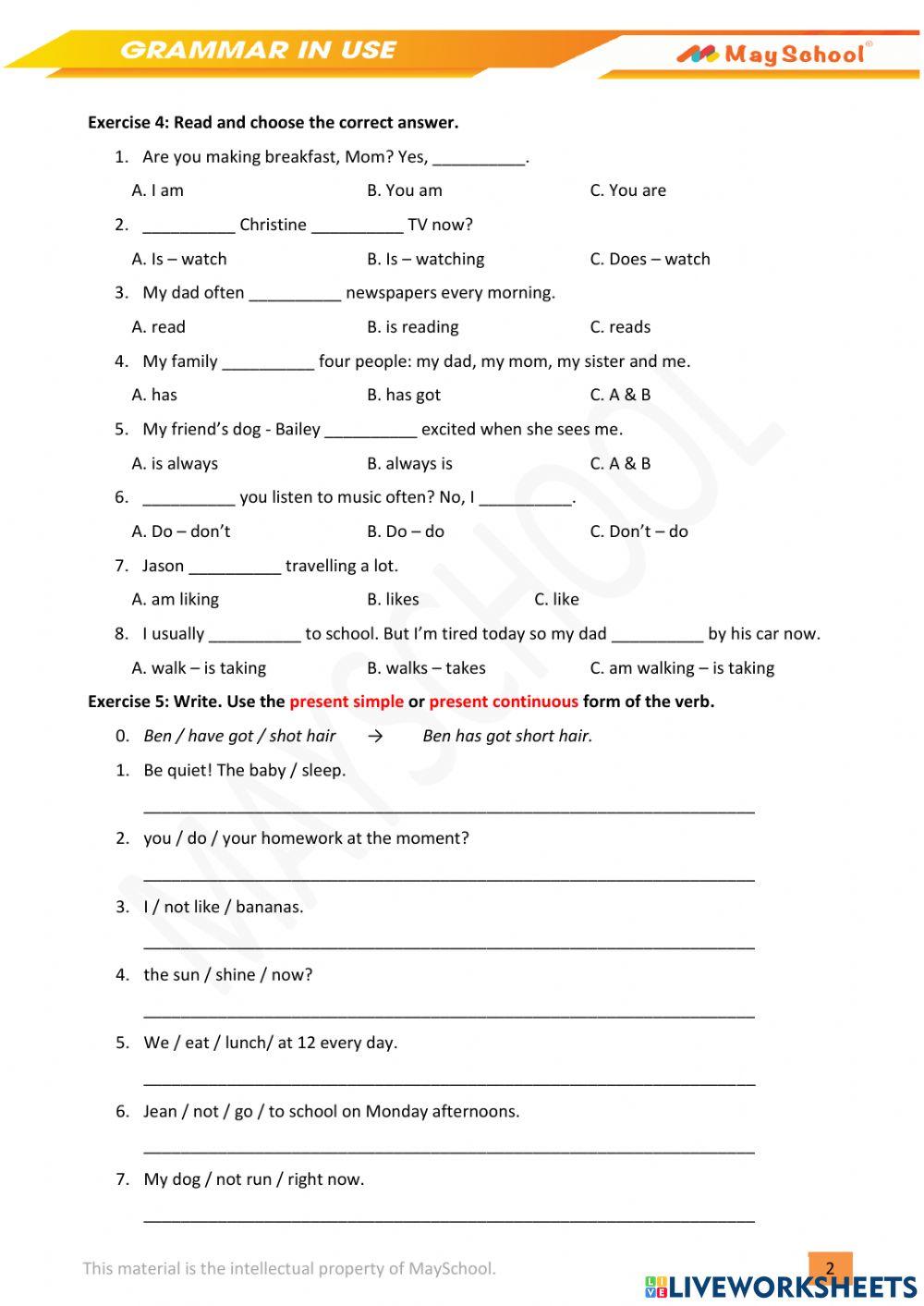 G-Gram-L8-Present Simple & Continuous