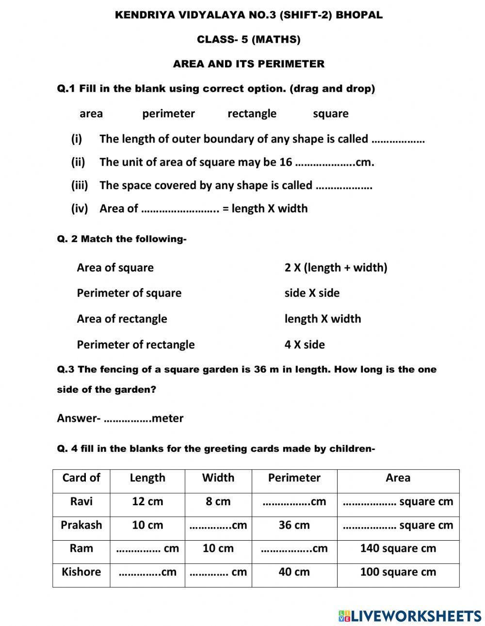 Worksheet Class V Maths Worksheet Live Worksheets 42% OFF