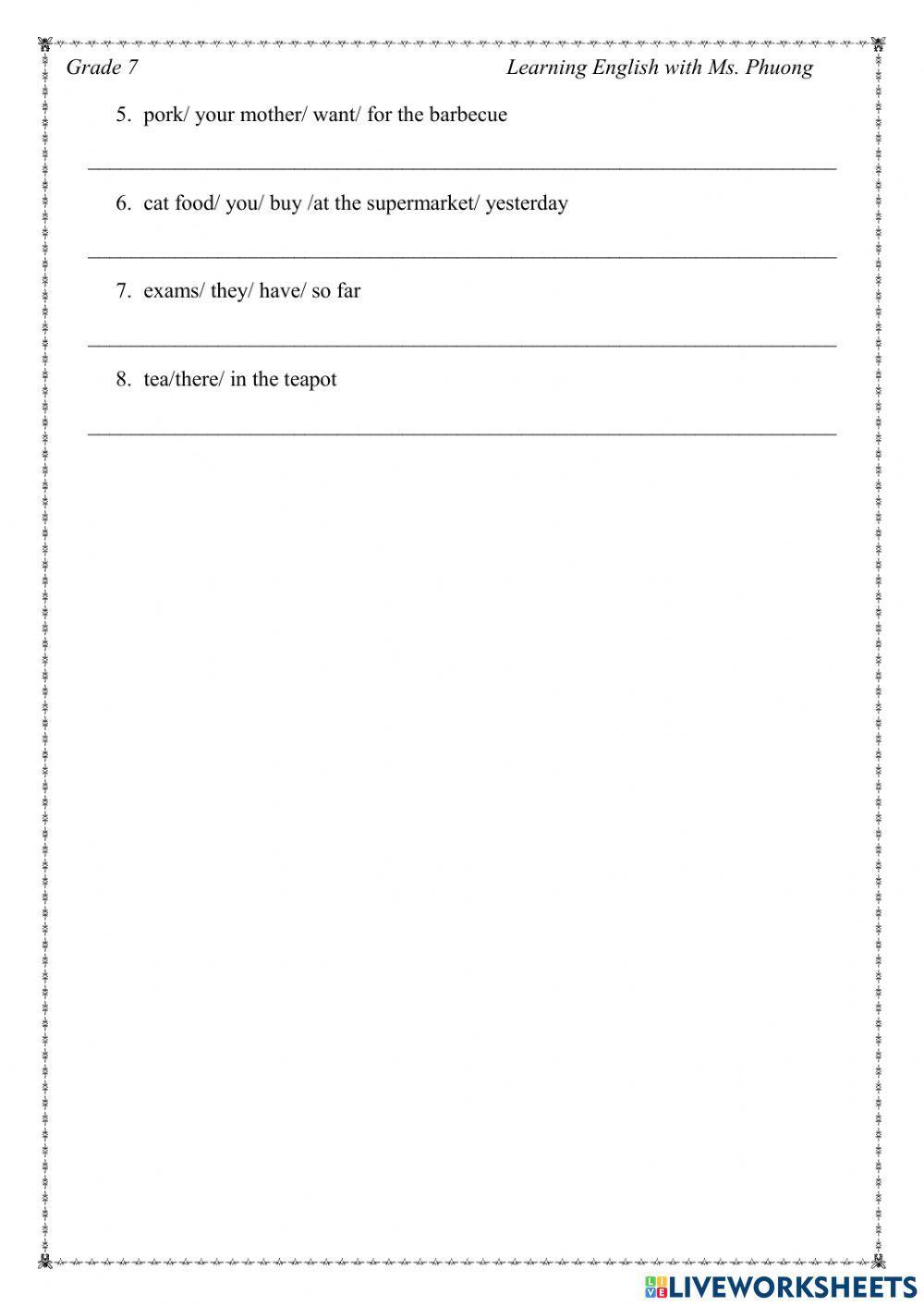 English 7 - Unit 5 - Grammar