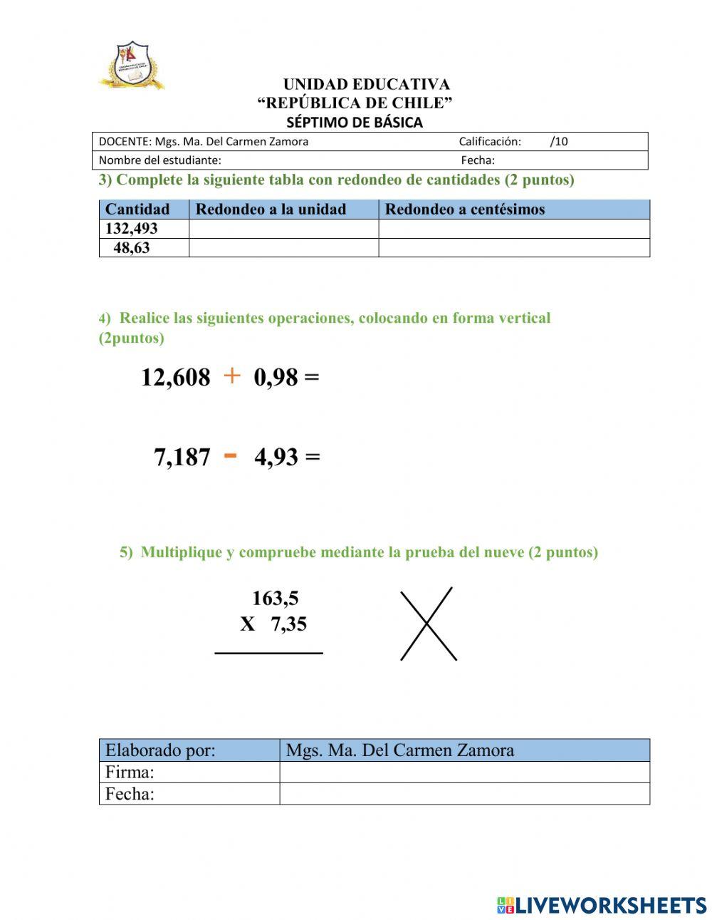 Prueba de Matemática