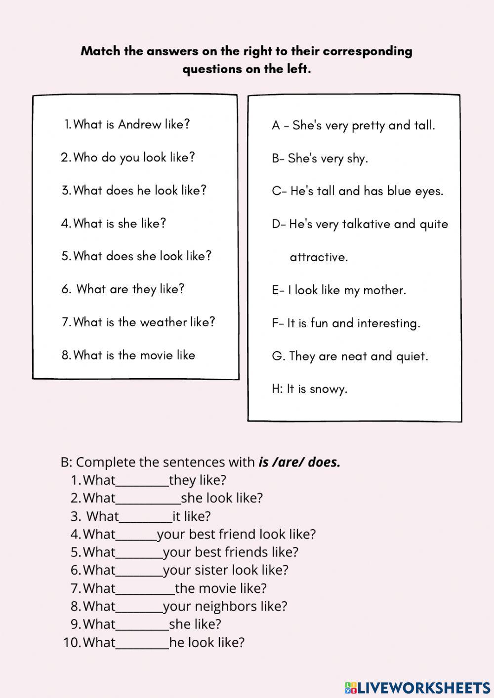 Be Like And Look Like Grammar