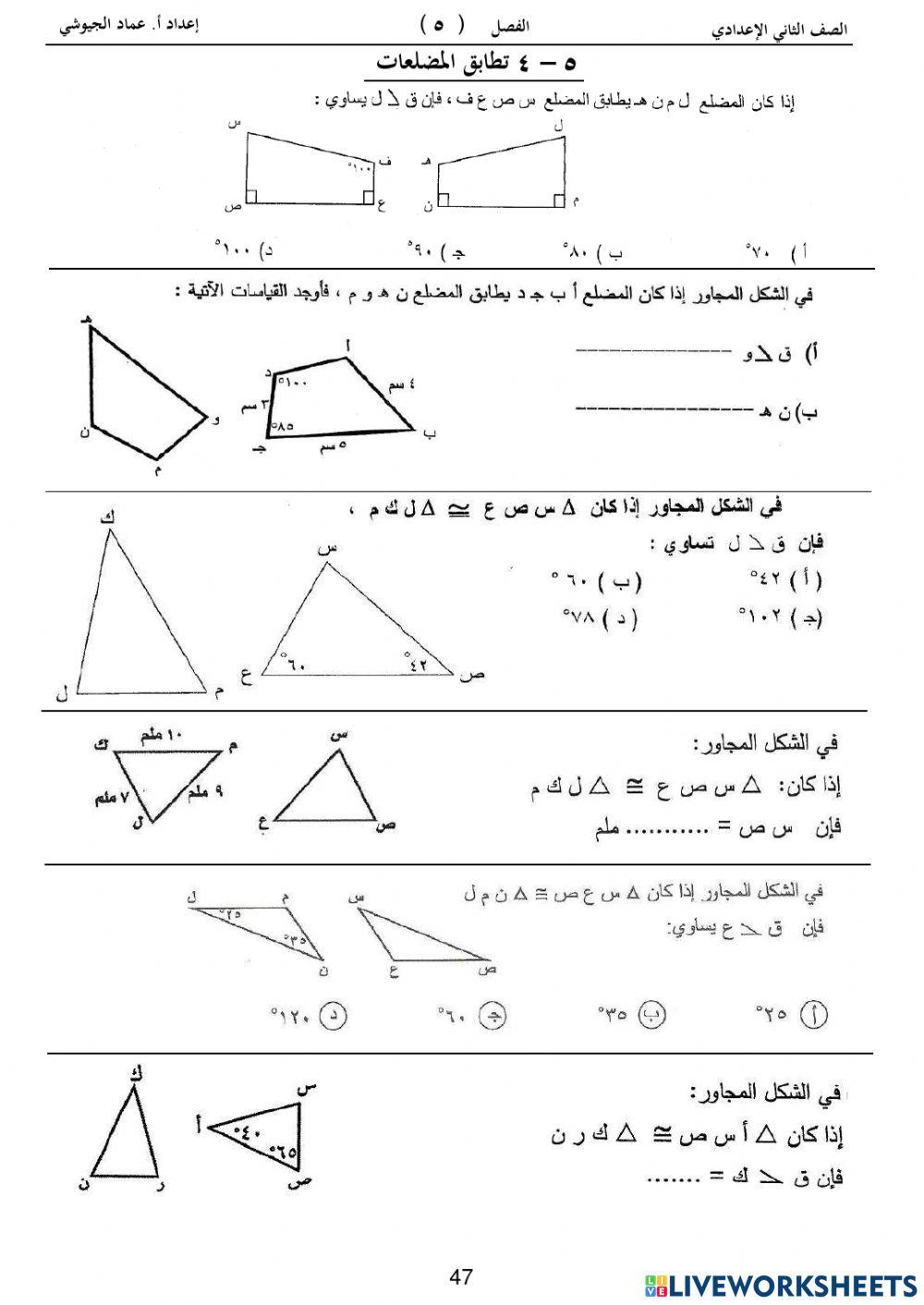 نشاط على تطابق المضلعات