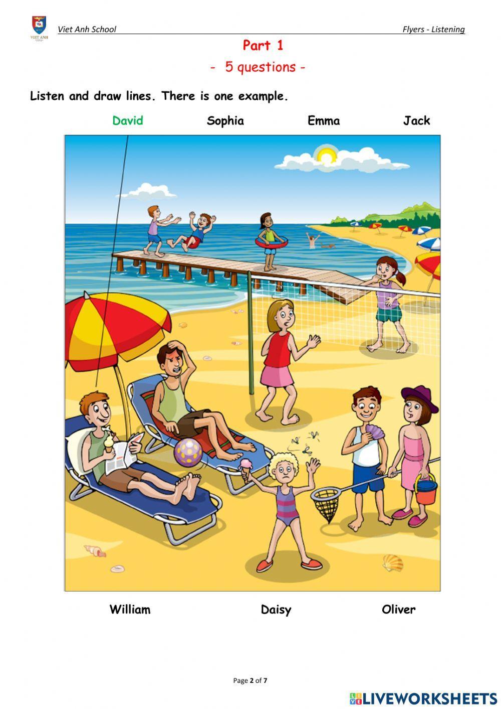 Flyers Listening Test practice 1