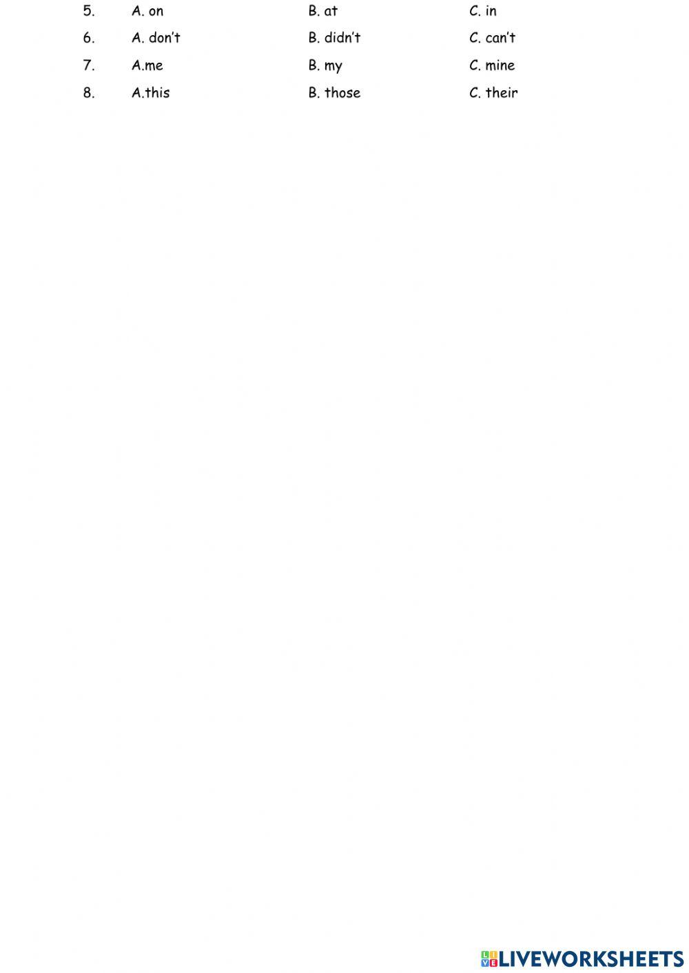 GS5-Week 16-Unit 4-Weekly Worksheet)Vocabulary1&Grammar 1