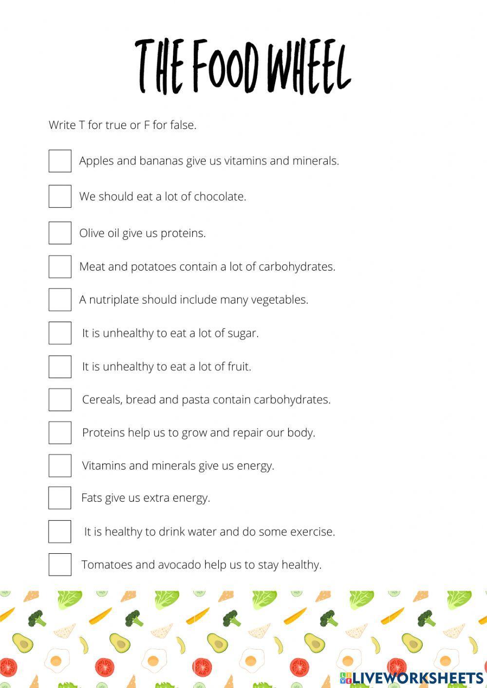 The food wheel - ESL worksheet by benedita