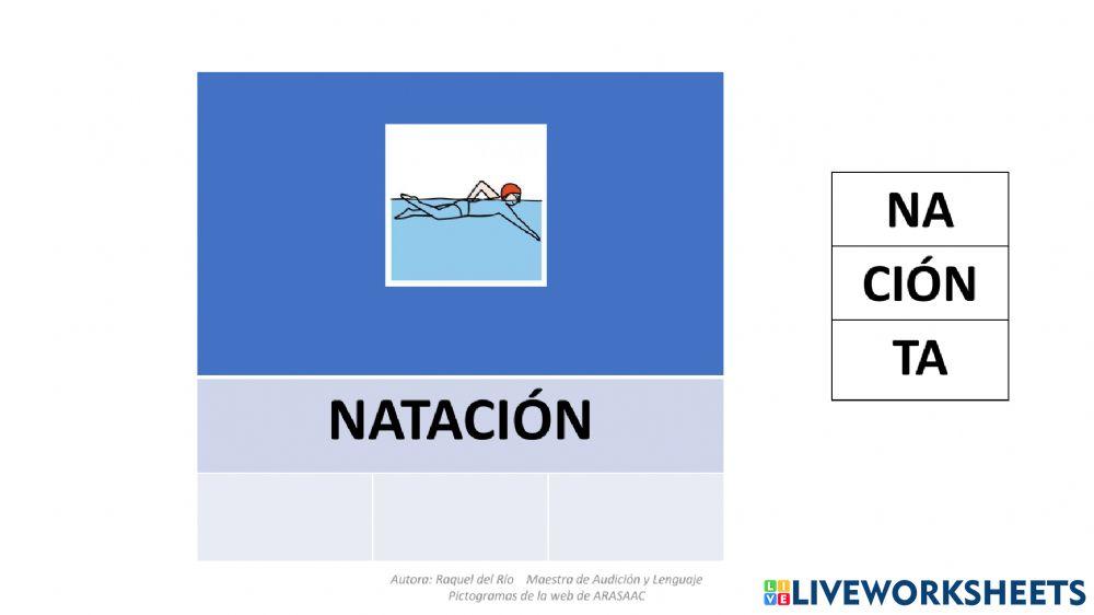 Deportes escritura sílabas