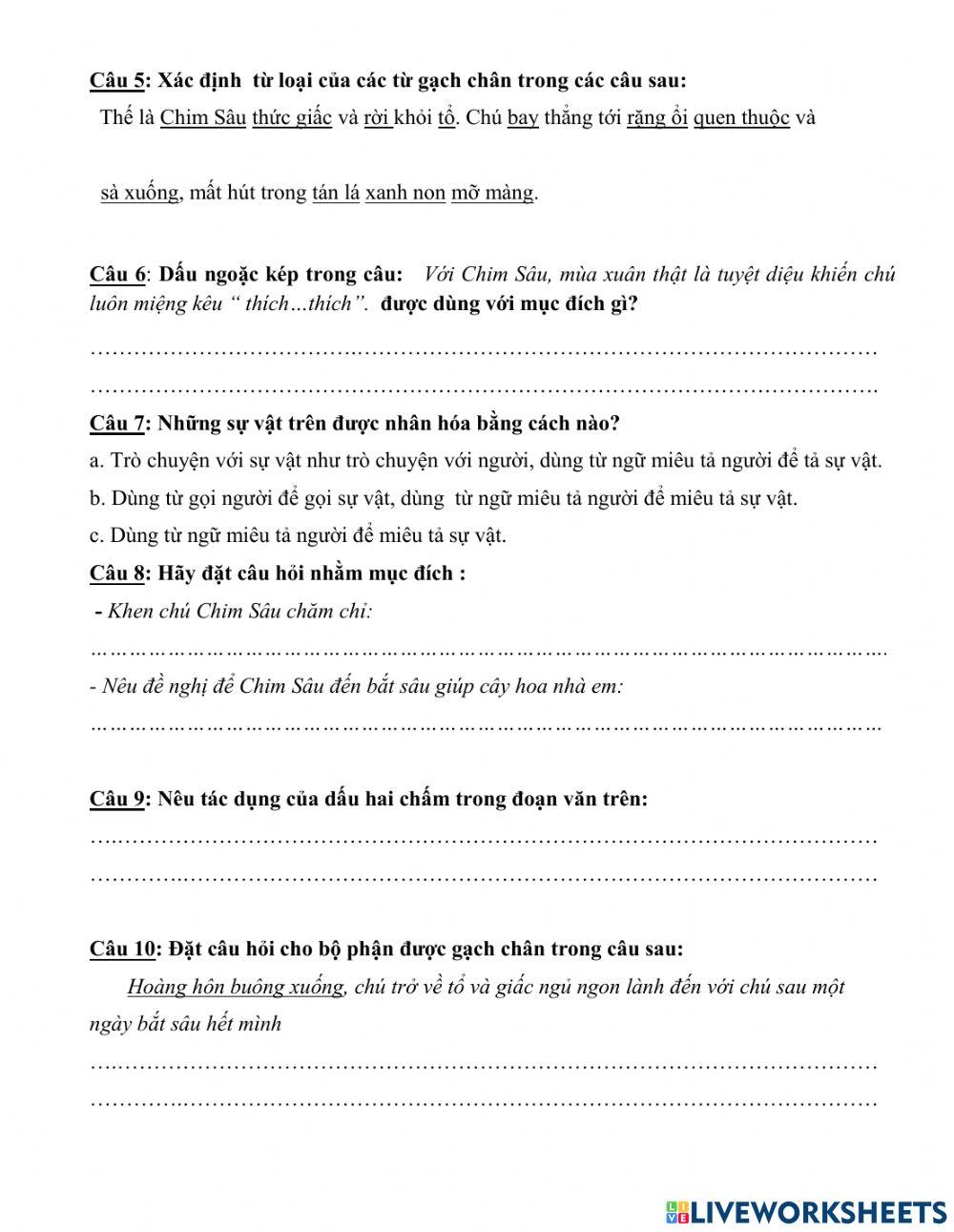 Phiếu TV ôn cuối kì 1-số 2