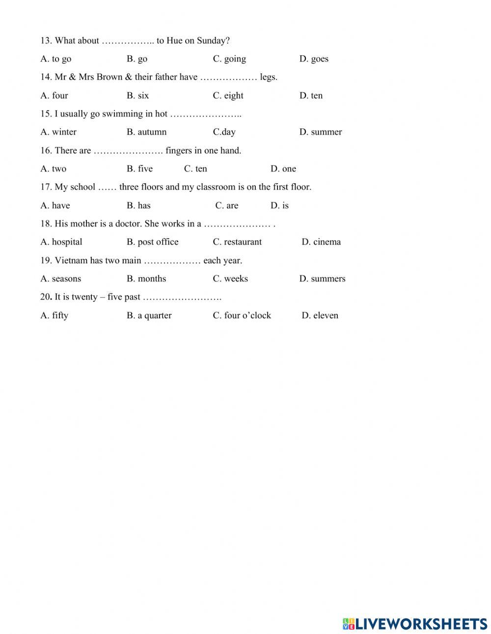 Đề cương ôn tập anh 6