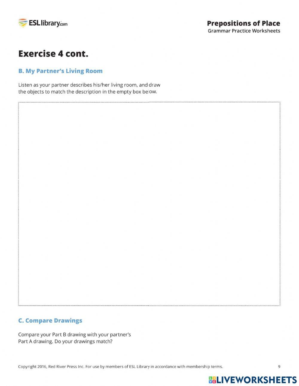 Prepositions of place online exercise for Live Worksheets