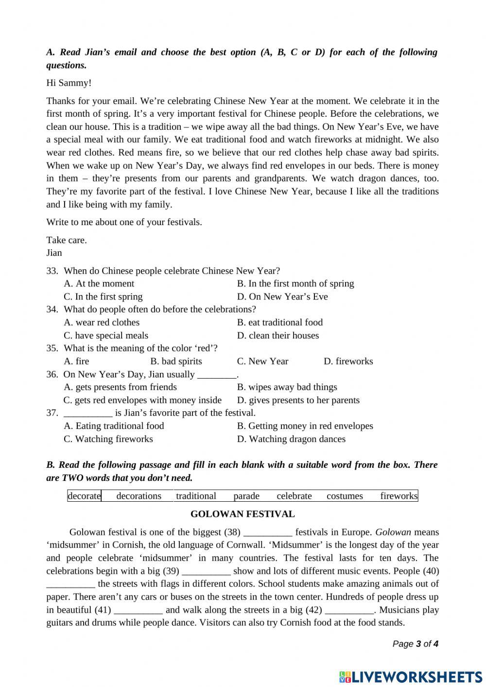 English 6  I learn Unit 4