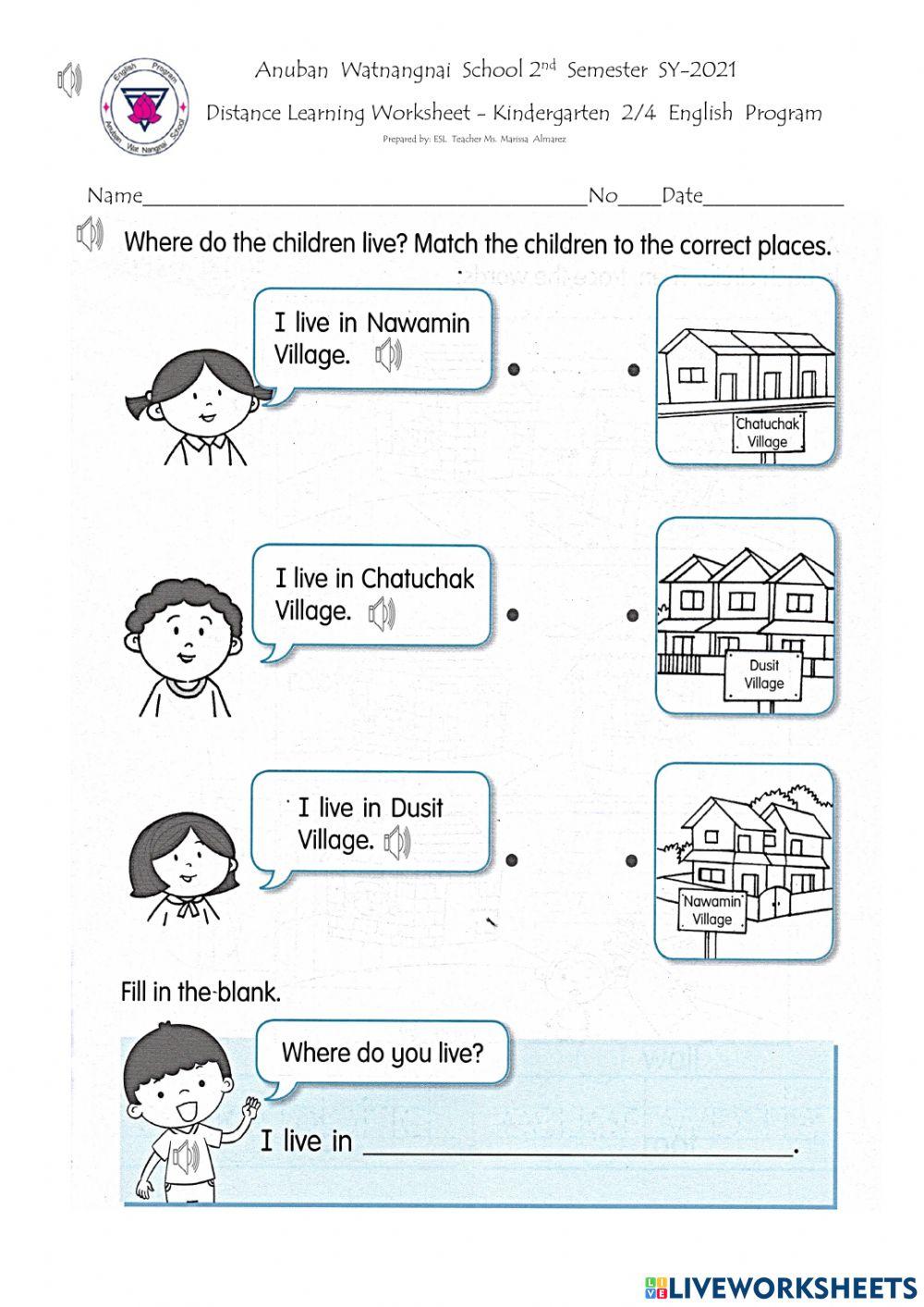 Where do you live? Friday task