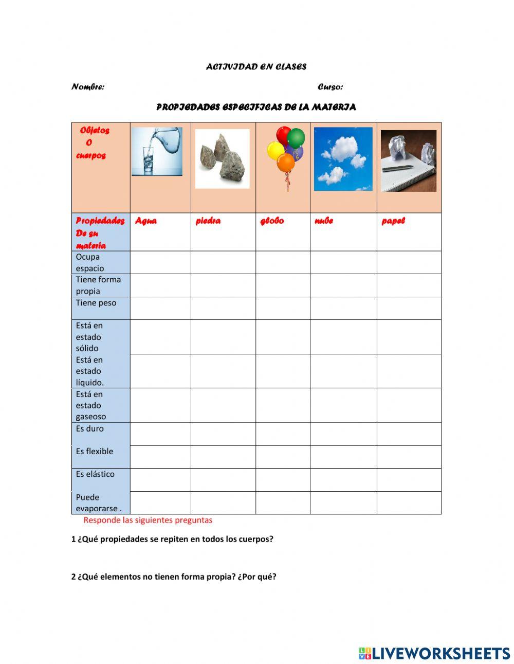 Propiedades de la materia