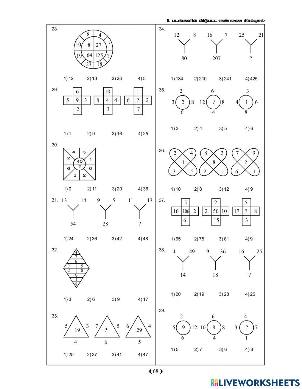 Finding the missing number in the figure