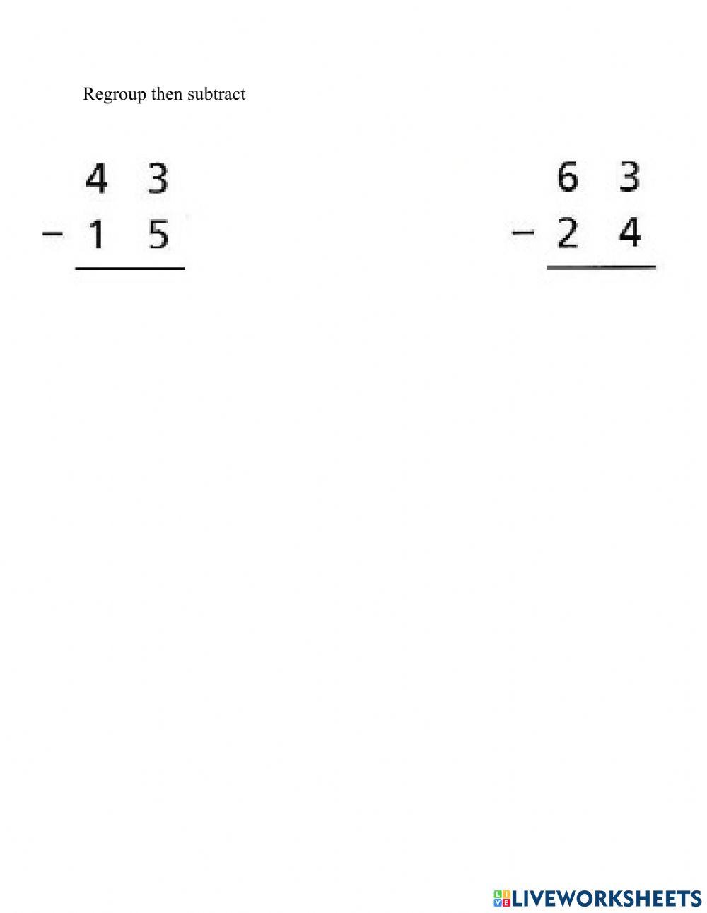 Subtraction 2-digit with regrouping