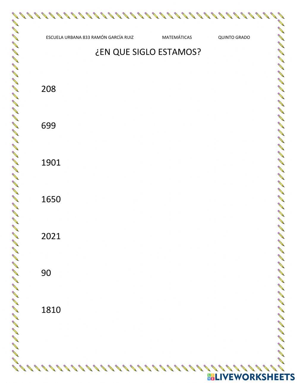 ¿en qué siglo estamos?