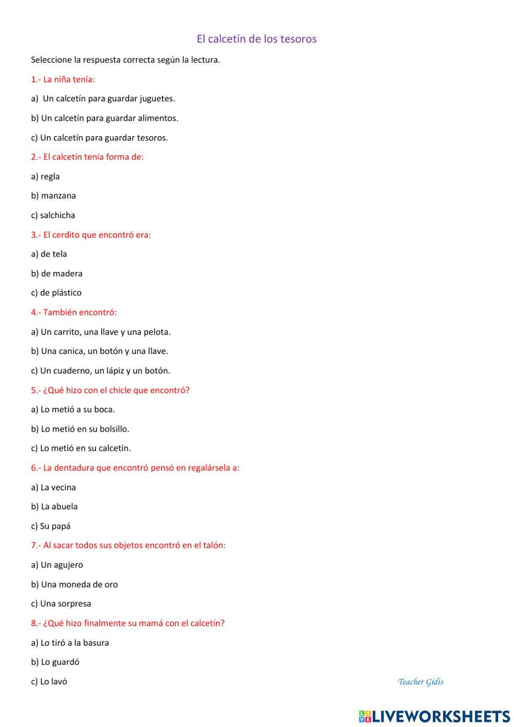 El calcetín de los tesoros