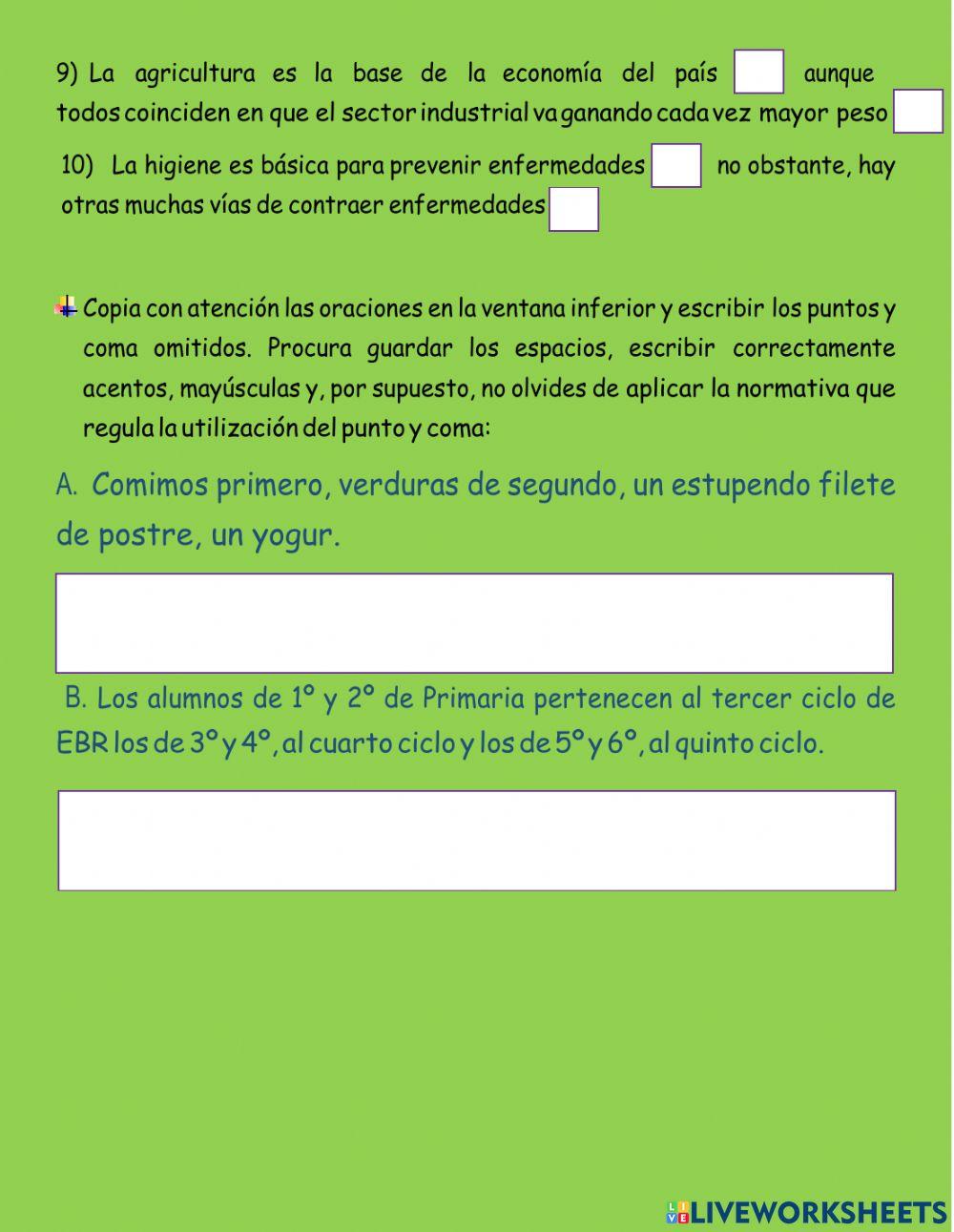 Uso del punto y coma