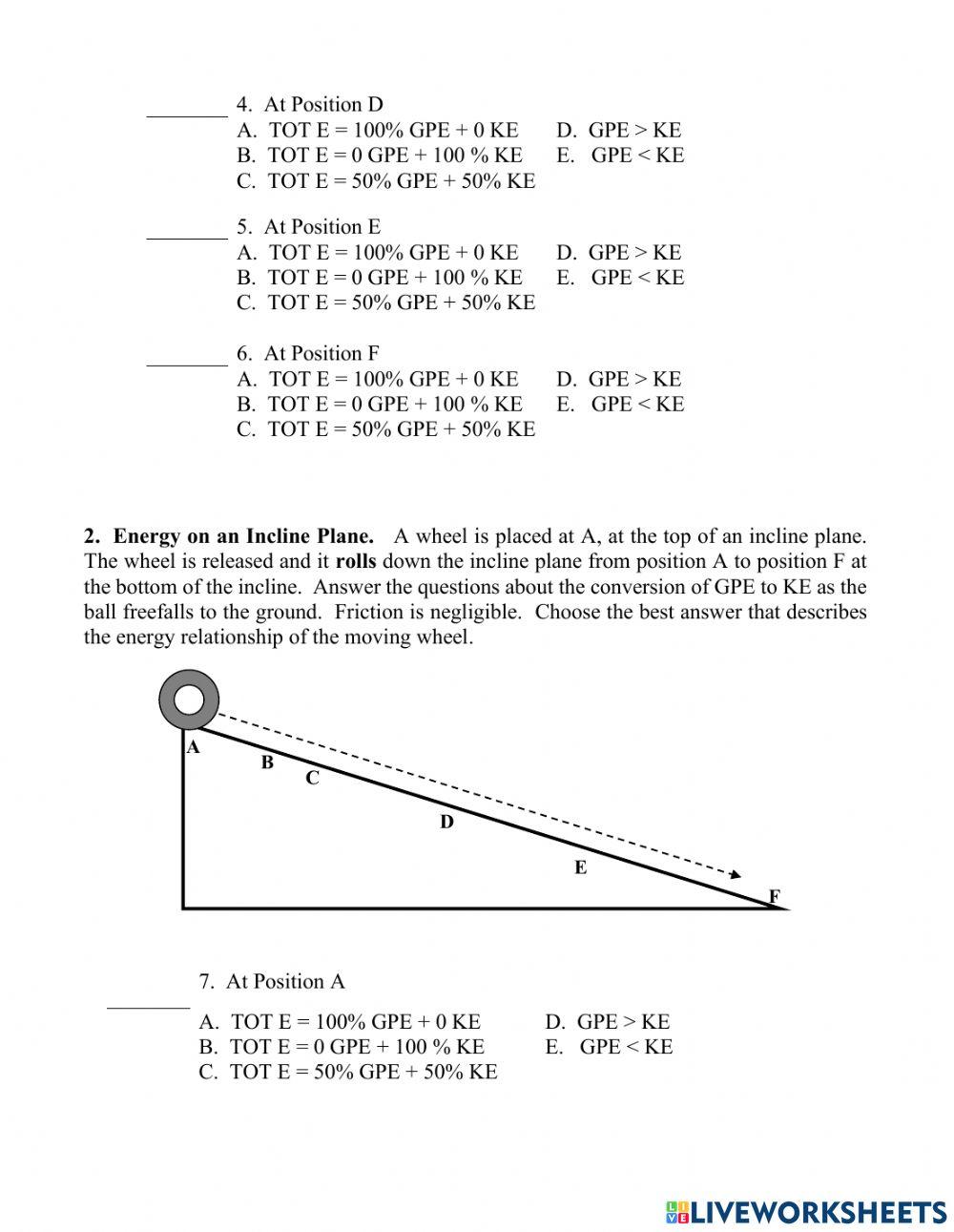 Conservation of Energy Diagrams -1