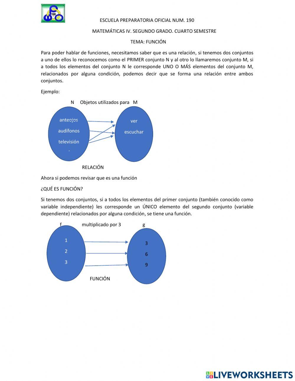 Funciones matemáticas II