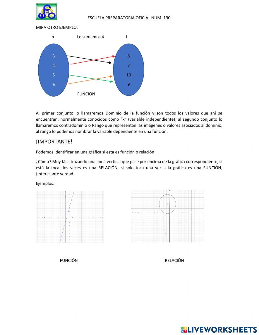 Funciones matemáticas II