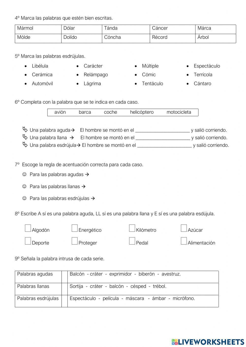 Ficha de Acentuación