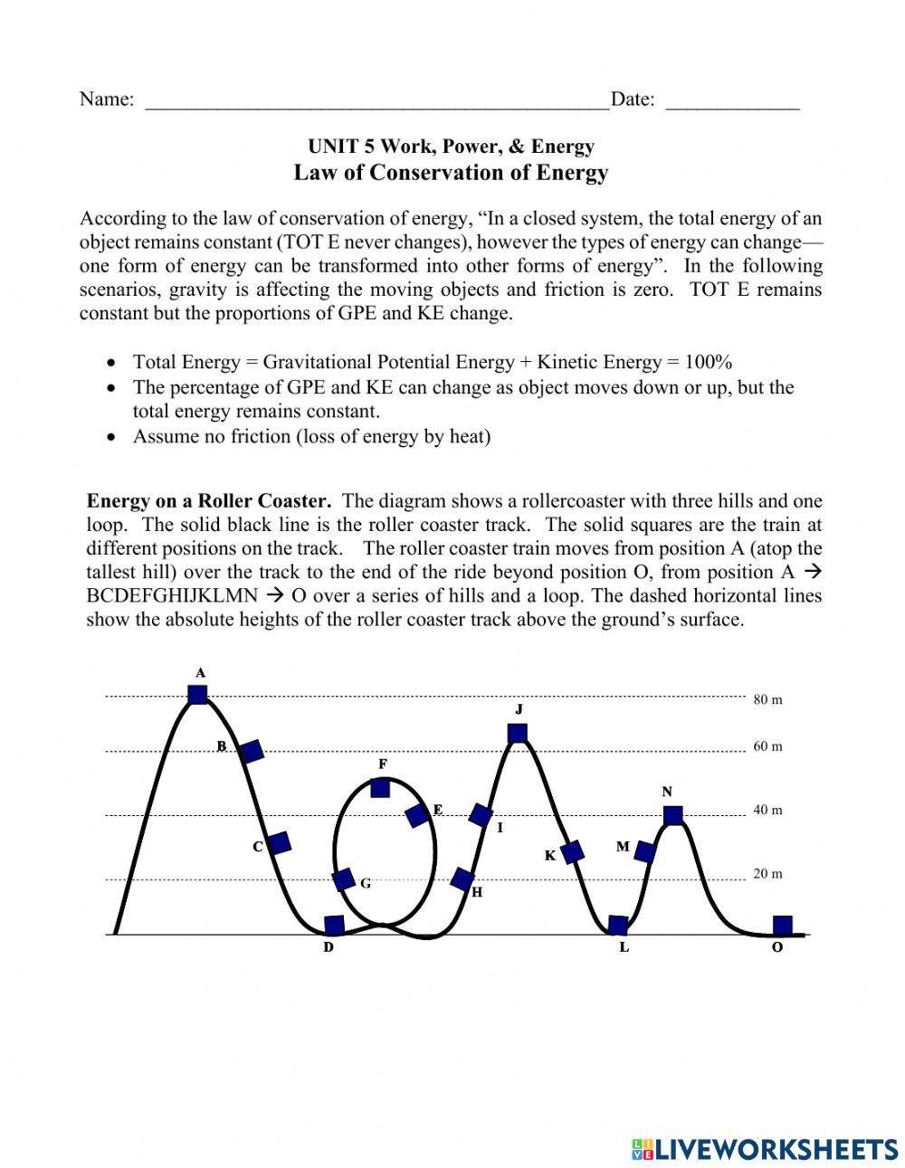 Conservation of Energy Diagrams -2