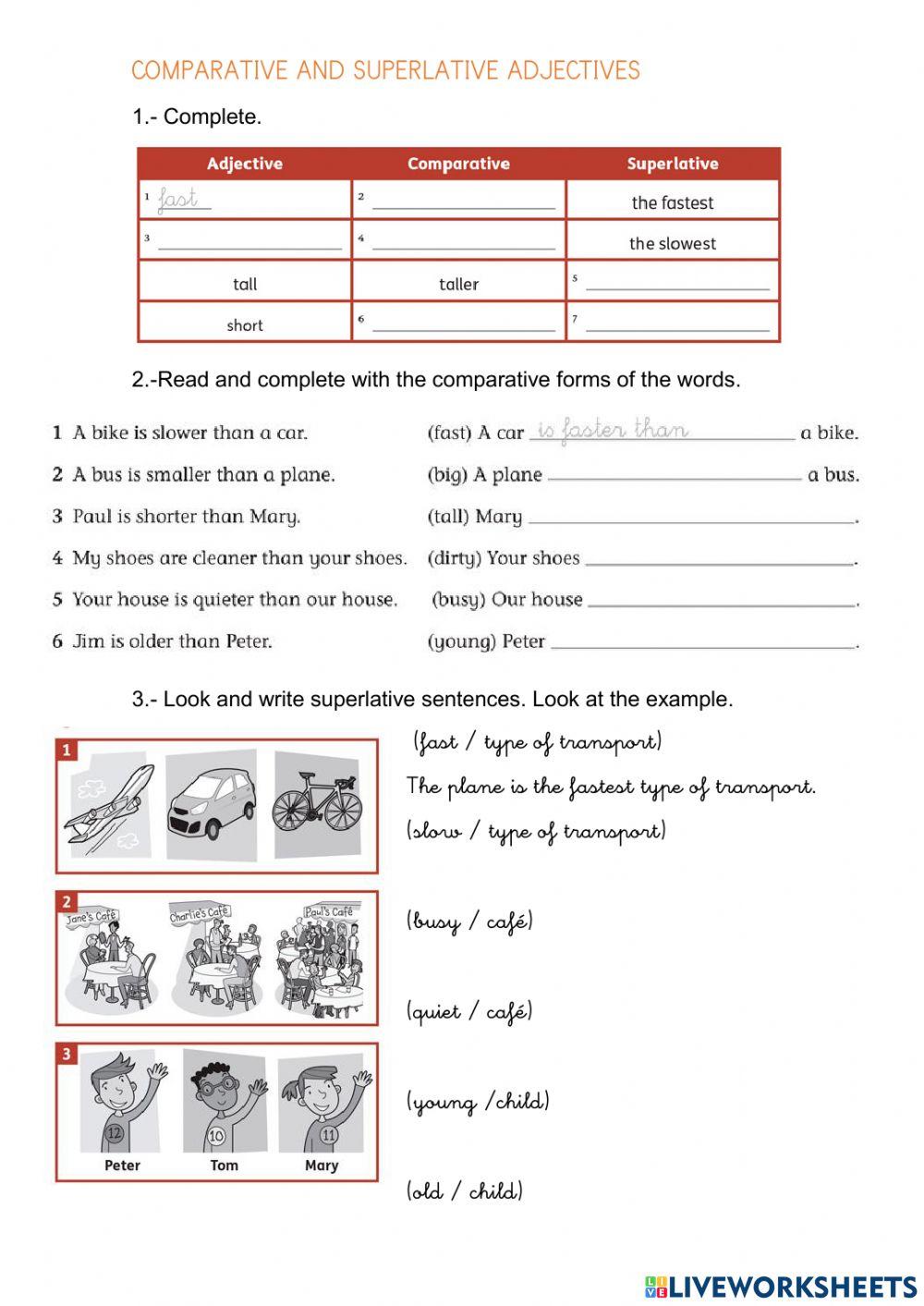 Comparative and superlative