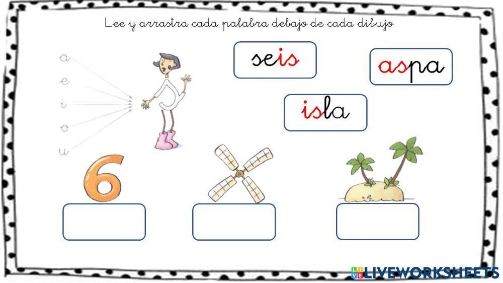 Arrastras y lolocar palabras inversas-S-