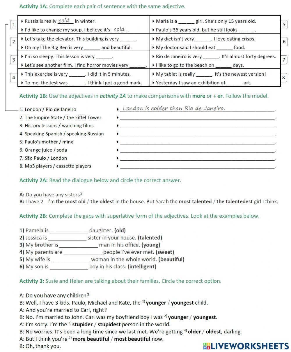 Comparatives and Superlatives