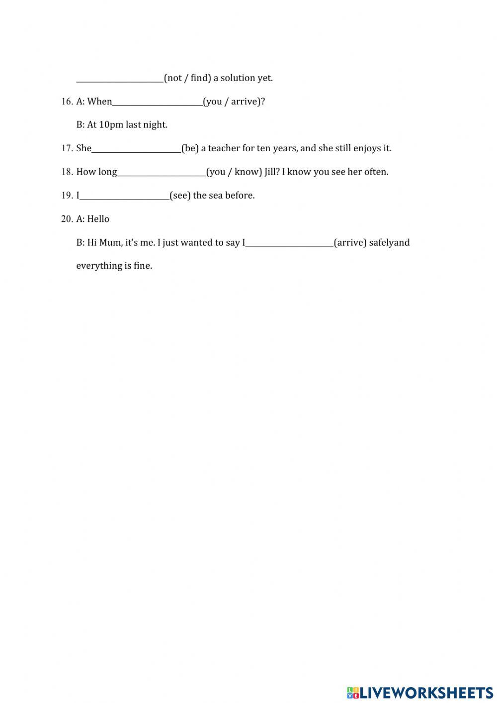 PRESENT PERFECT AND SIMPLE PAST