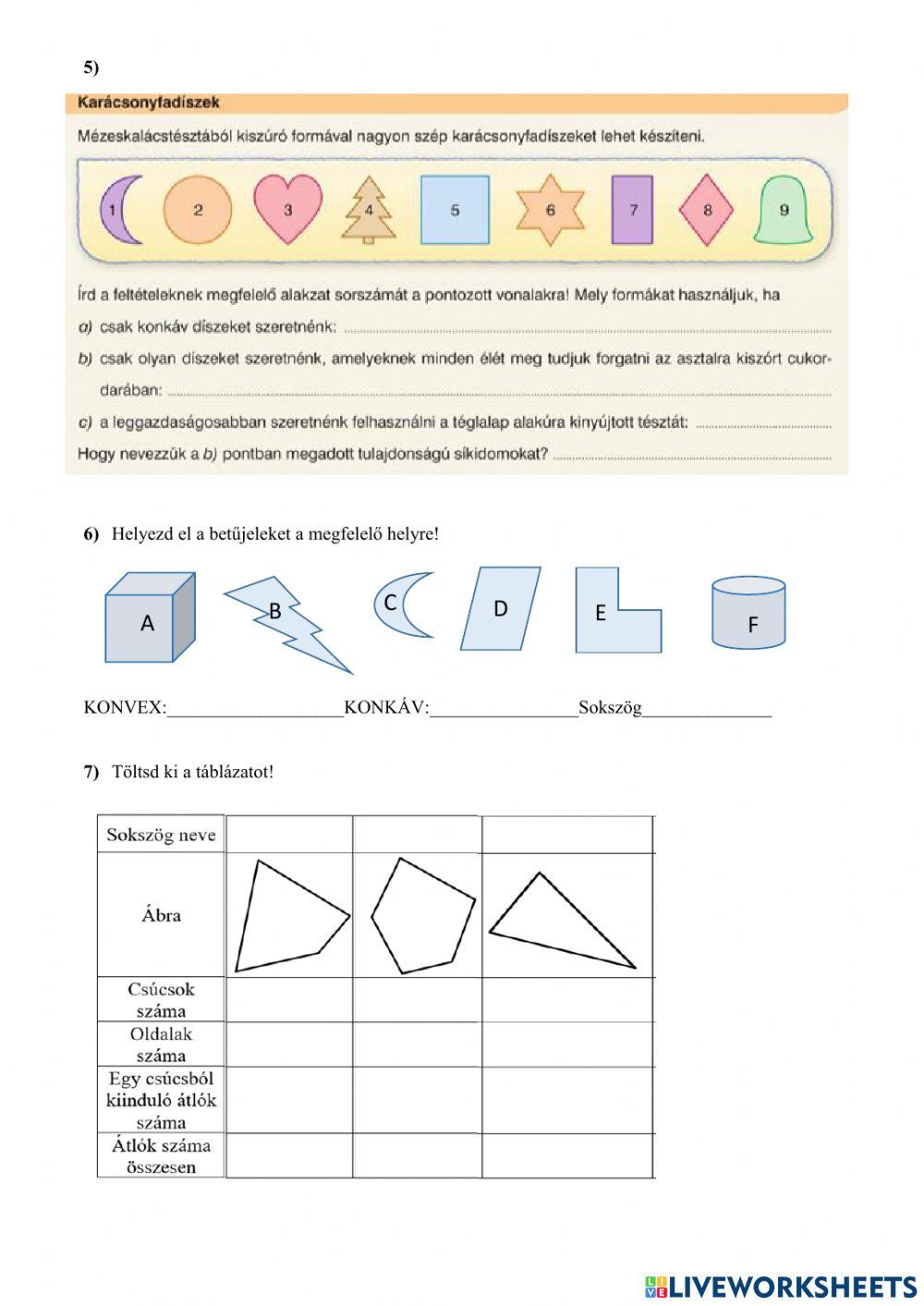Geometria gyakorló 5.o