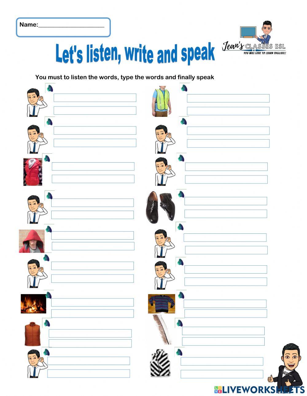 Pronuntiations of clothes