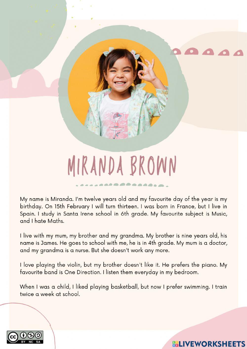 This is Miranda Brown