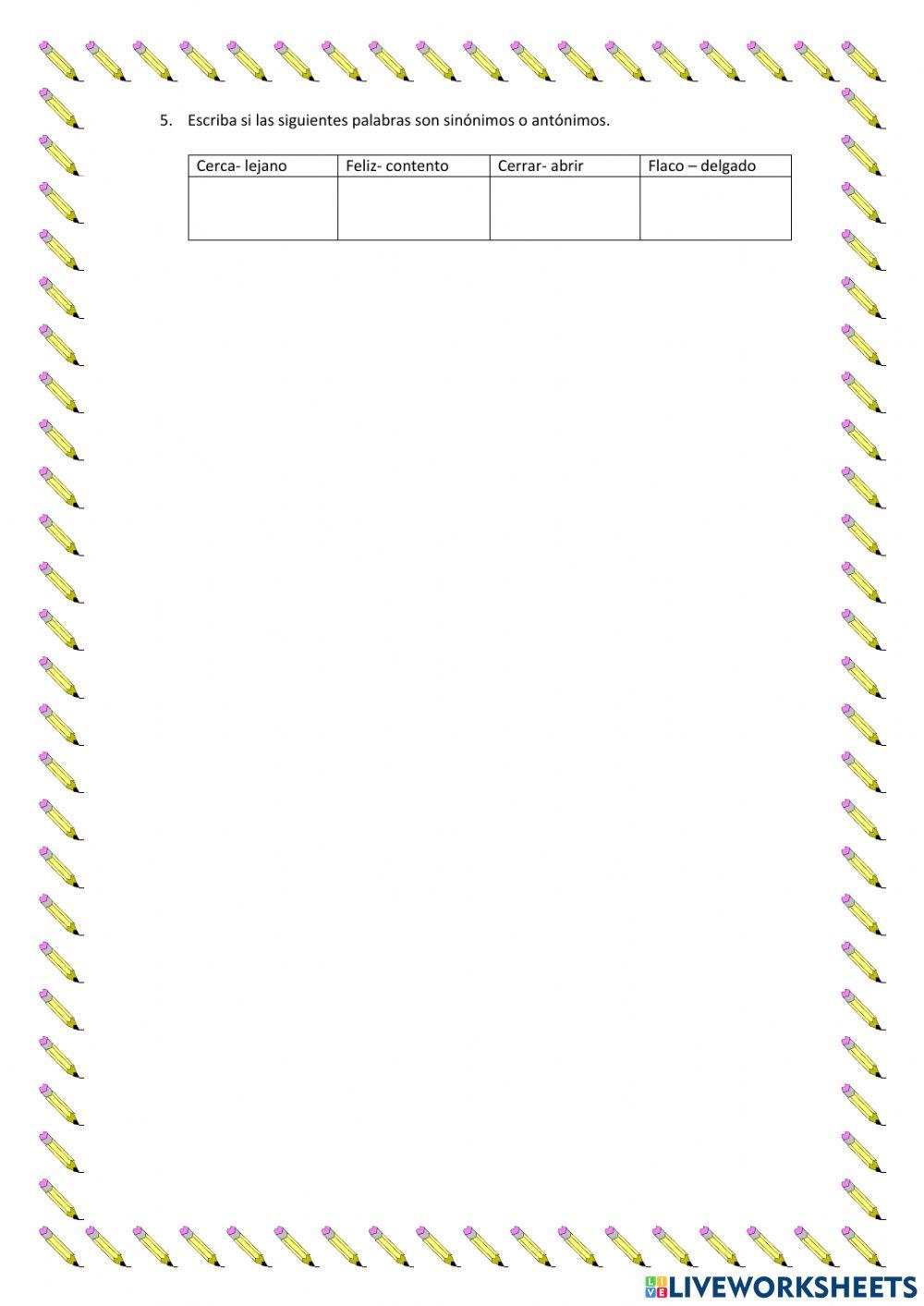 Sinónimos y Antónimos