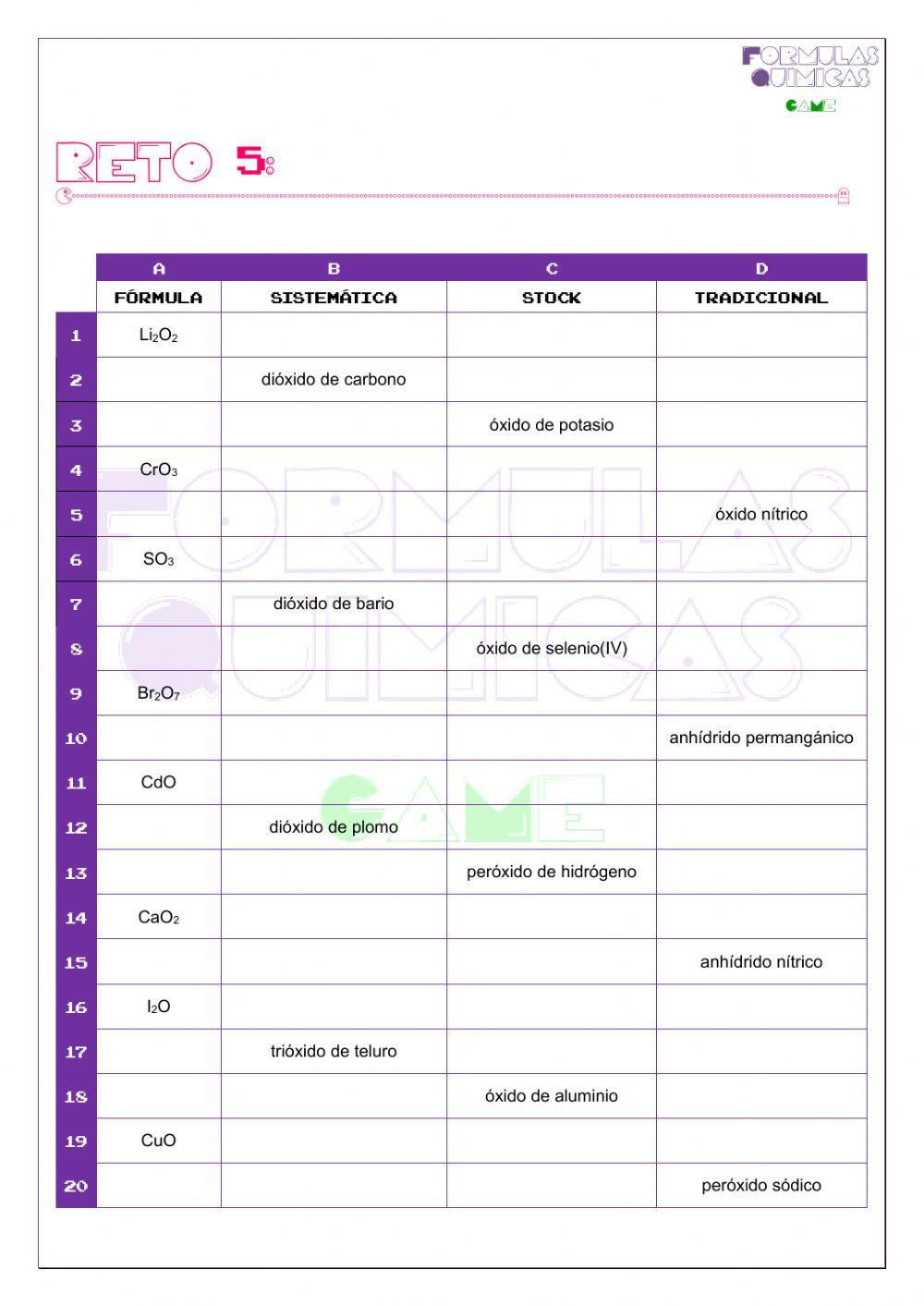 Formulas químicas Game. RETO 5 (revisada)