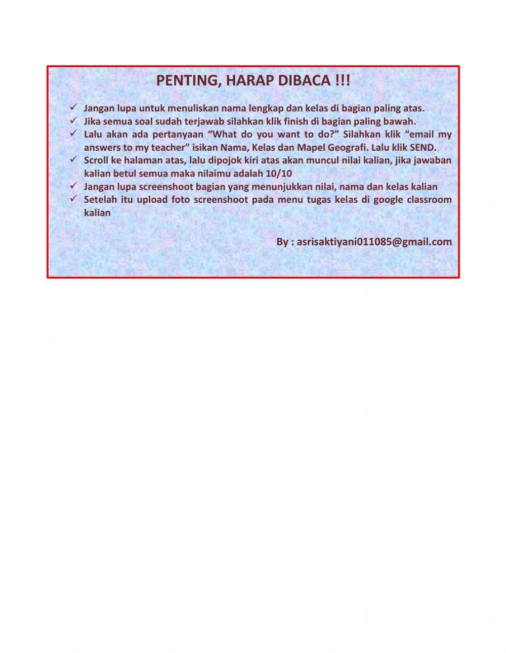 Quiz Dinamika Antroposfer 1