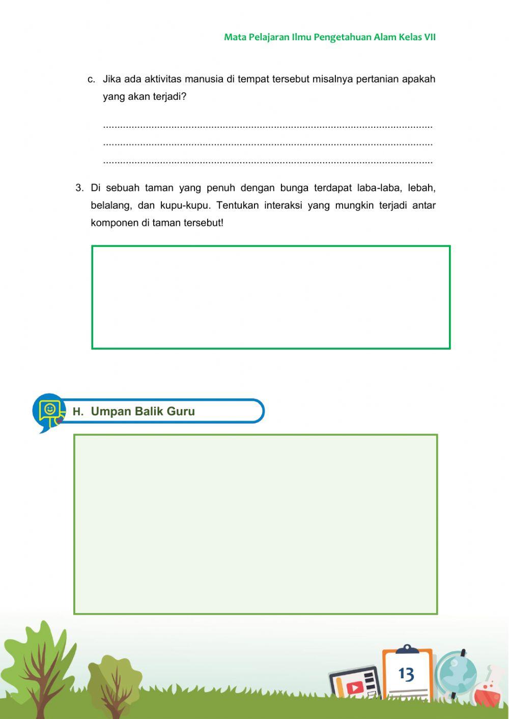 Interaksi antar komponen ekosistem