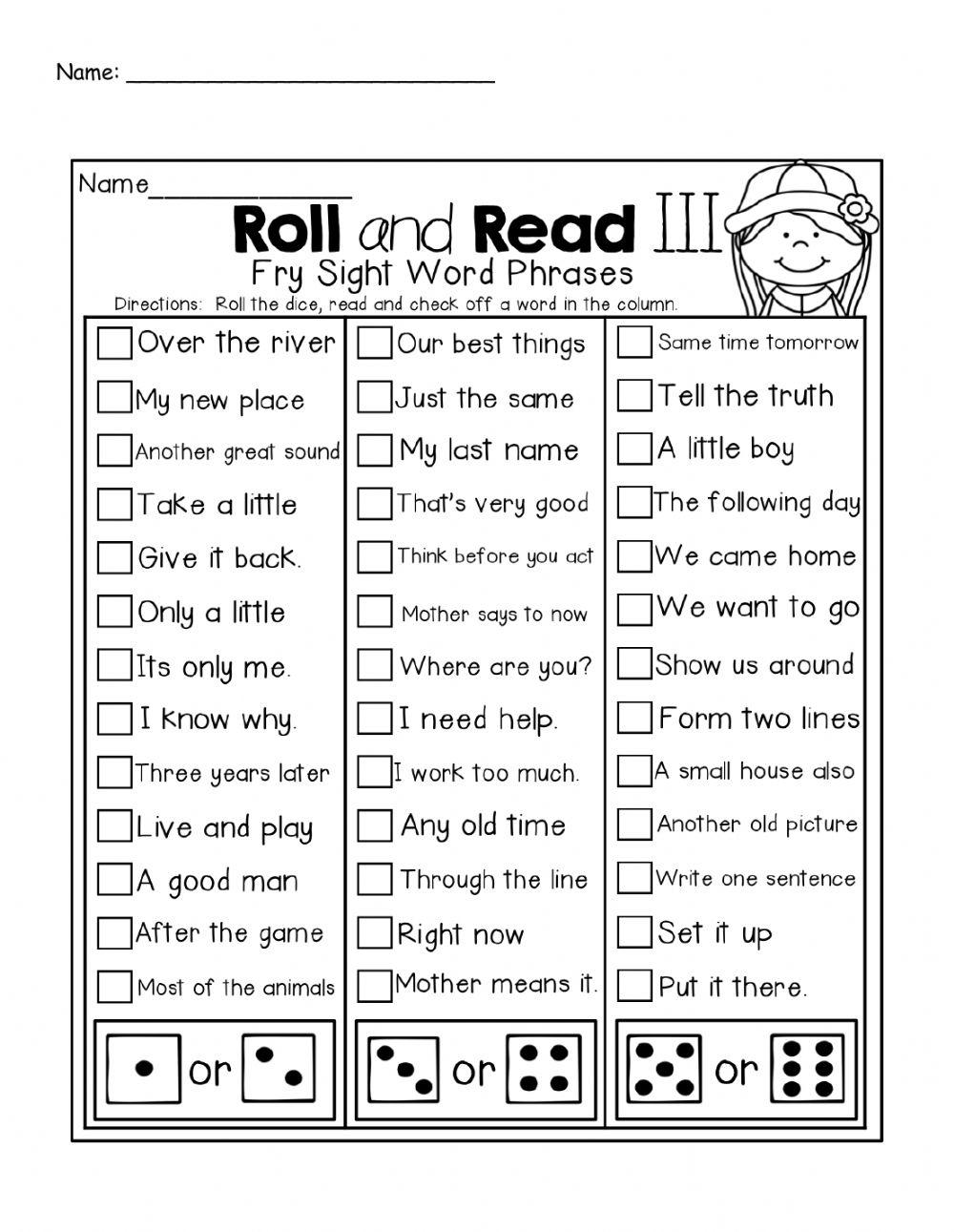 sight words and phrases