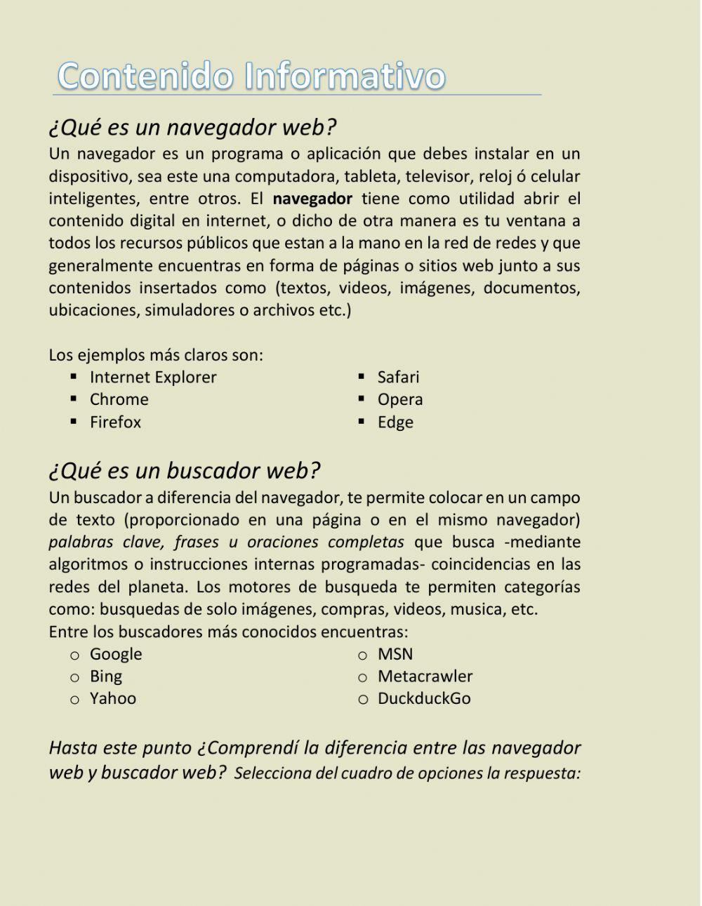 Navegadores y buscadores web