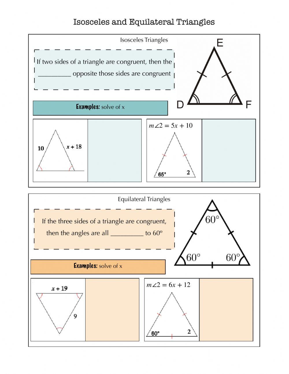 Isosceles and Equilateral Triangles Notes