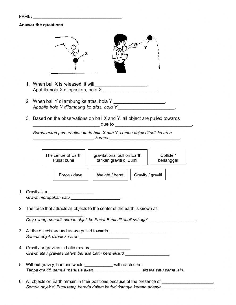 682046 Earth Gravity nurazida LiveWorksheets