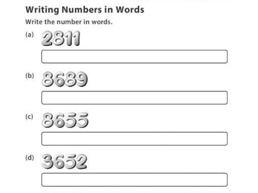 Write number in numerals and words