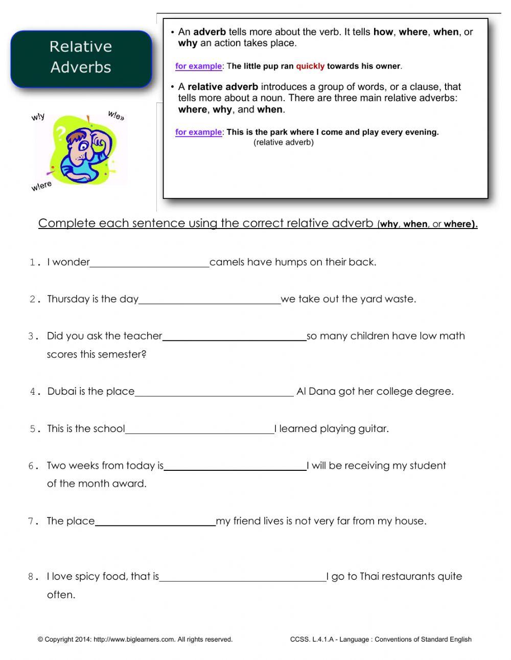 682114 Relative Adverbs: ELA Week 6 Natoya 1