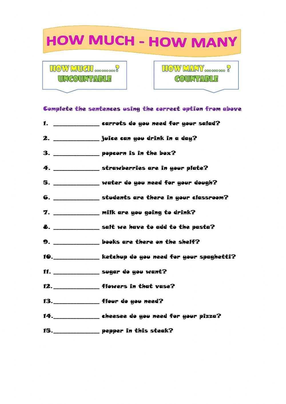 How Much and How Many