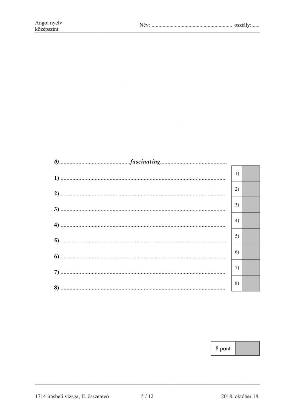 Matura B1 Use of English word formation