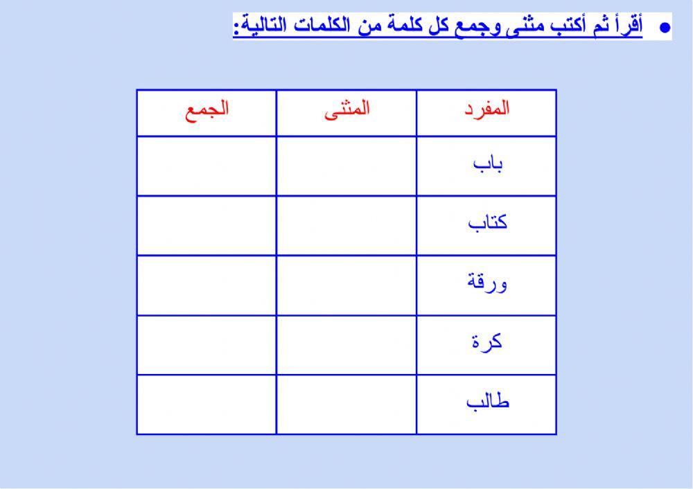 الثروة اللغوية - المفرد والمثنى والجمع (٣)
