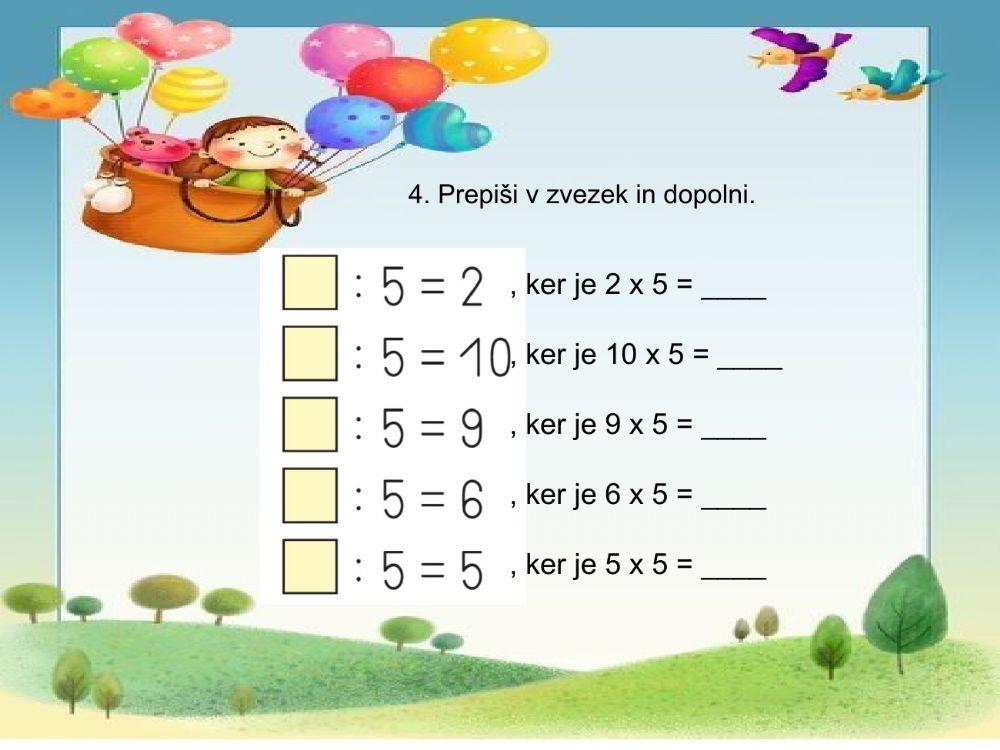 Deljenje s številom 5