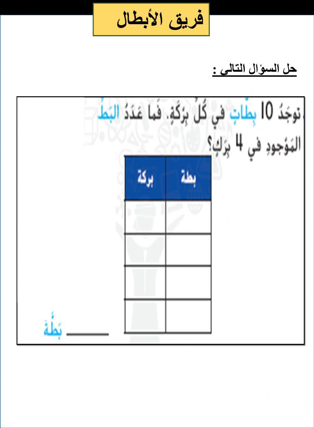 استراتيجية حل المسائل رسم جدول 3