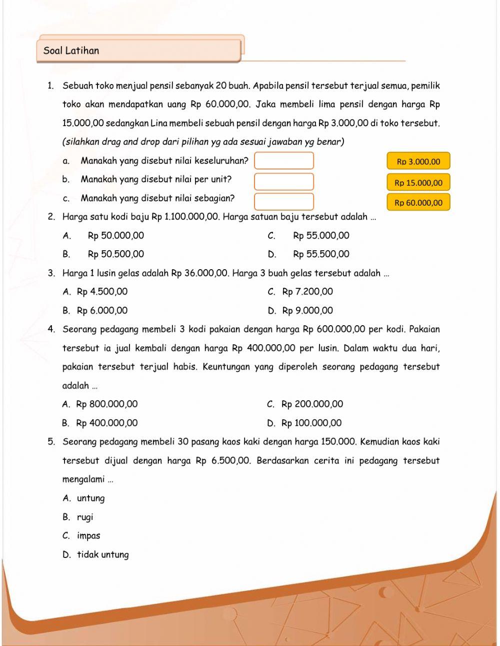 Untung, Rugi, dan Persentasenya