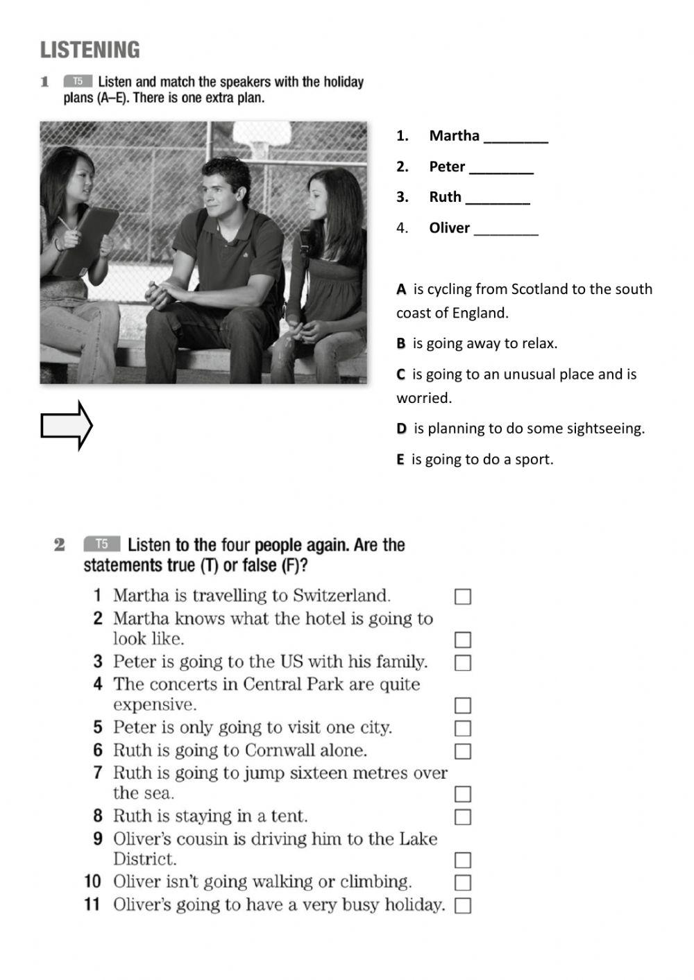 Listening holiday worksheet Live Worksheets